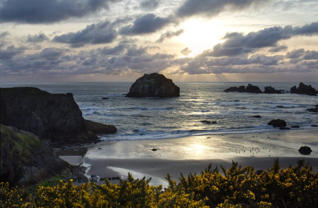 The last in my series of images from our trip down to Bandon, Oregon. This is Face Rock, it is about 30 minutes before sunset. Face Rock has a lot of origin sto