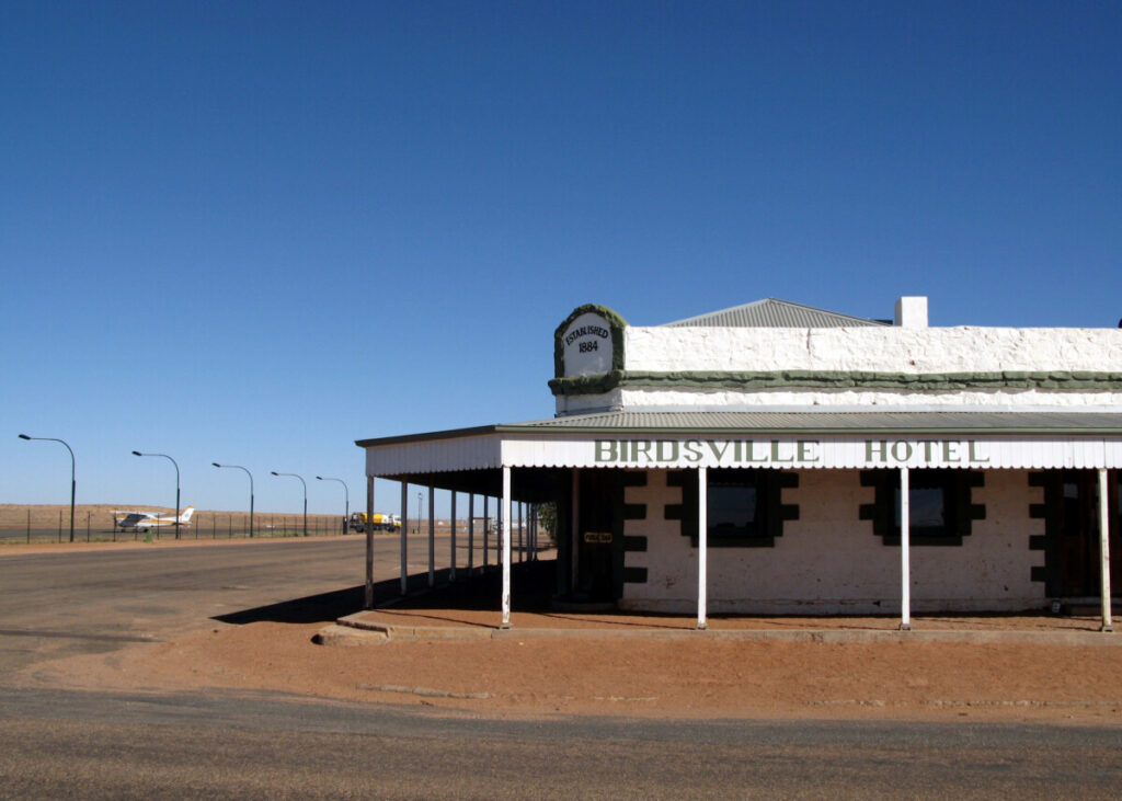 Birdsville Hotel on Christmas morning, Birdsville QLD