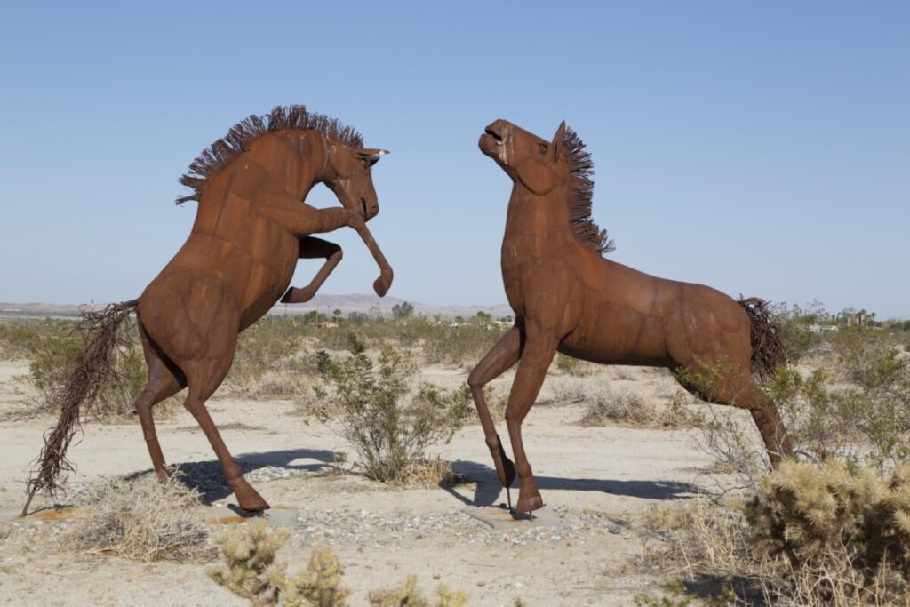 Horse sculptures in Borrego Springs, California