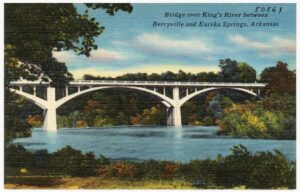 Title: Bridge over King's River between Berryville and Eureka Springs, Arkansas Subjects: Bridges; Rivers Places: Arkansas > Carroll (county) > Eureka Springs N