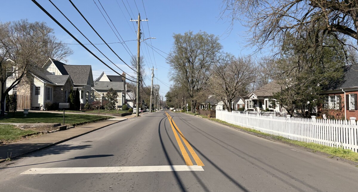 Houses on the 1200 block of Adams Street in the Adams Street Historic District in Franklin, Tennessee