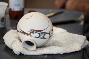 Mata Ortiz pottery demonstration. Visitor Center art show, May 30, 2015.