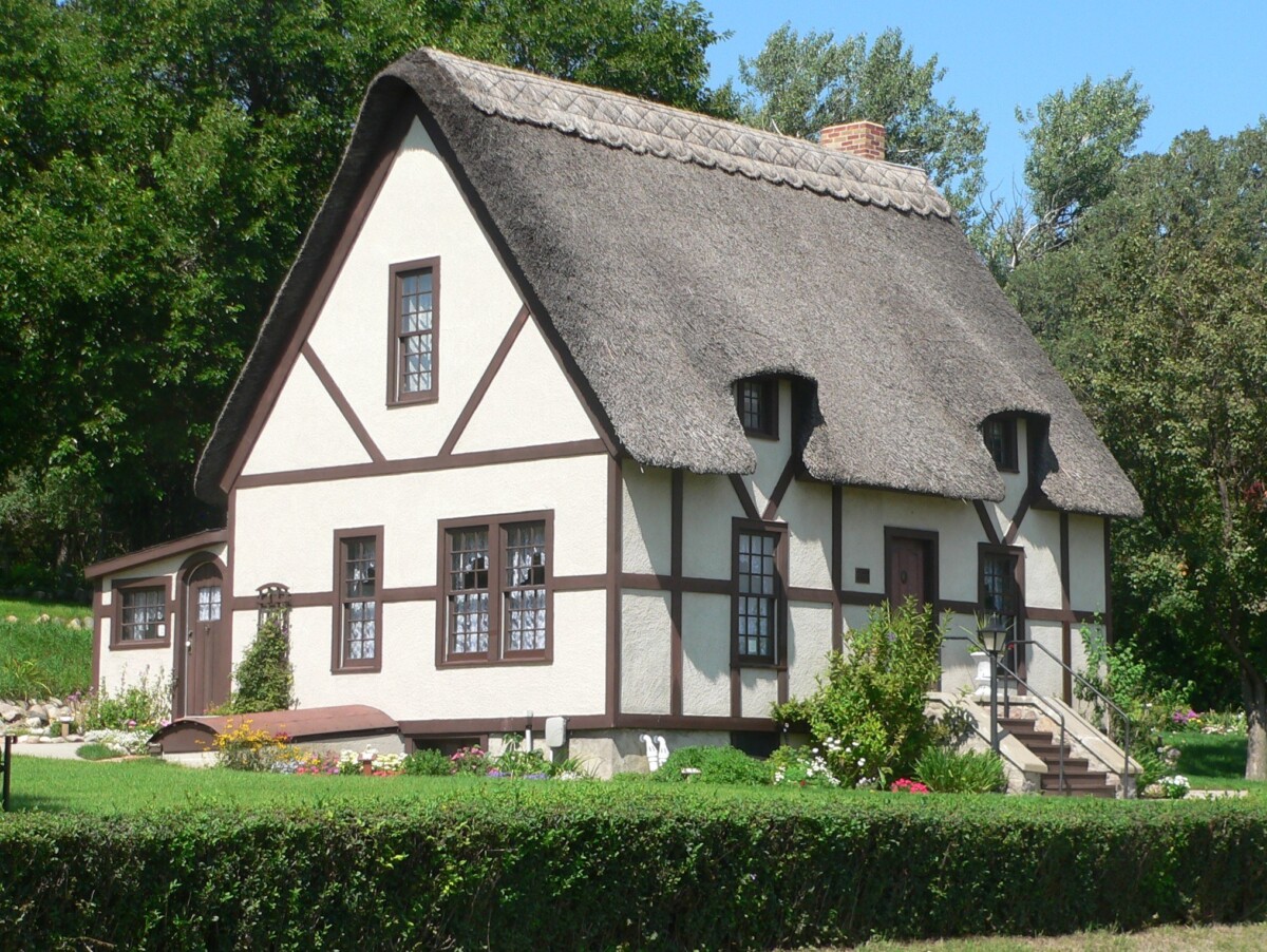 The grounds of the Shakespeare Garden and Anne Hathaway Cottage in Wessington Springs, South Dakota.